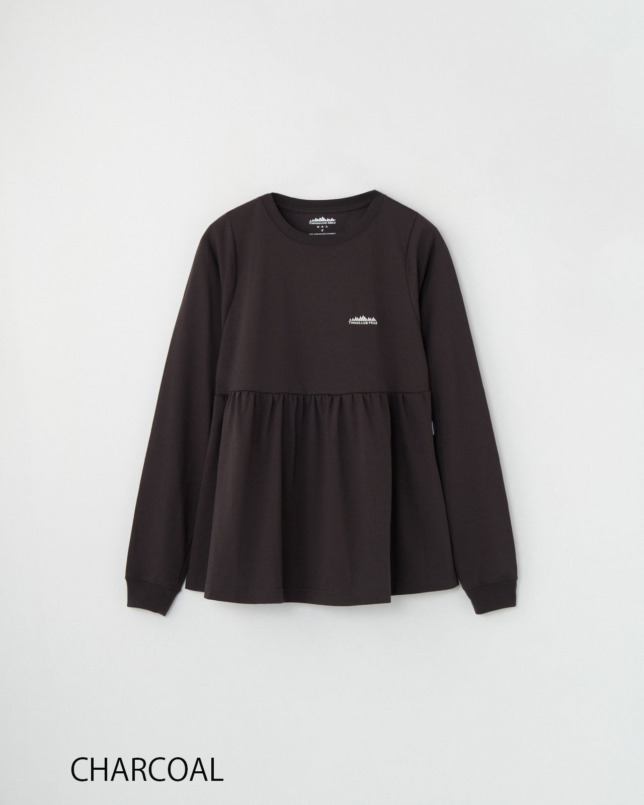 [L's]ウエストギャザー ロングスリーブTシャツ T/C JERSEY