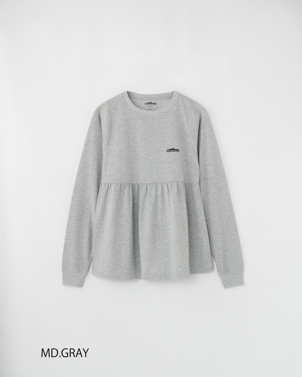 [L's]ウエストギャザー ロングスリーブTシャツ T/C JERSEY