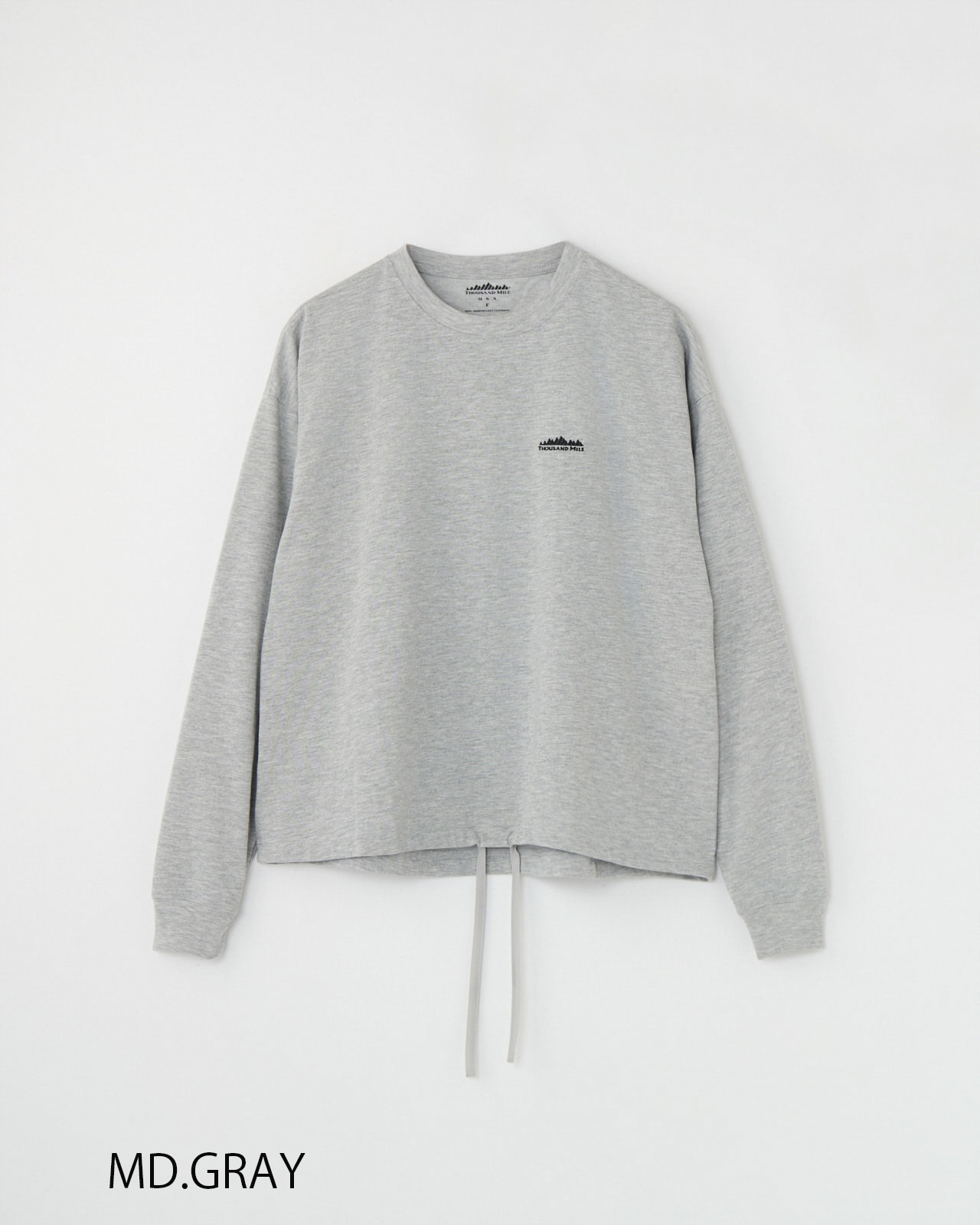 [L's]裾ギャザー ロングスリーブTシャツ T/C JERSEY