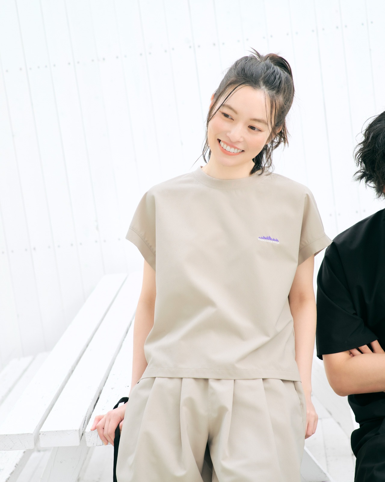 L's]FRENCH SLEEVE SHIRT & LONG PANTS SET HIGH AIR PERMEABILITY