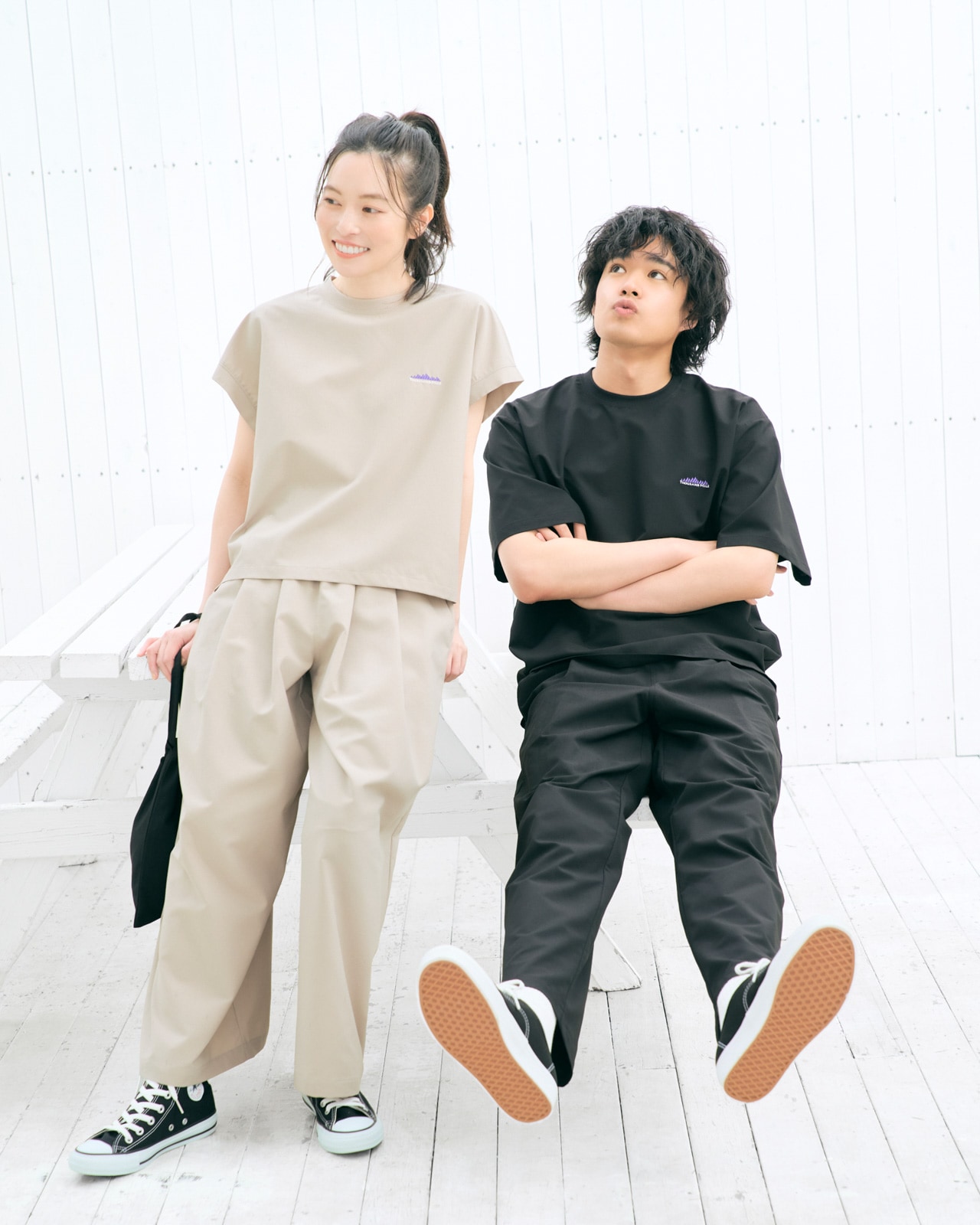 [L's]FRENCH SLEEVE SHIRT & LONG PANTS SET HIGH AIR PERMEABILITY/フレンチスリーブシャツ＆ロングパンツセット