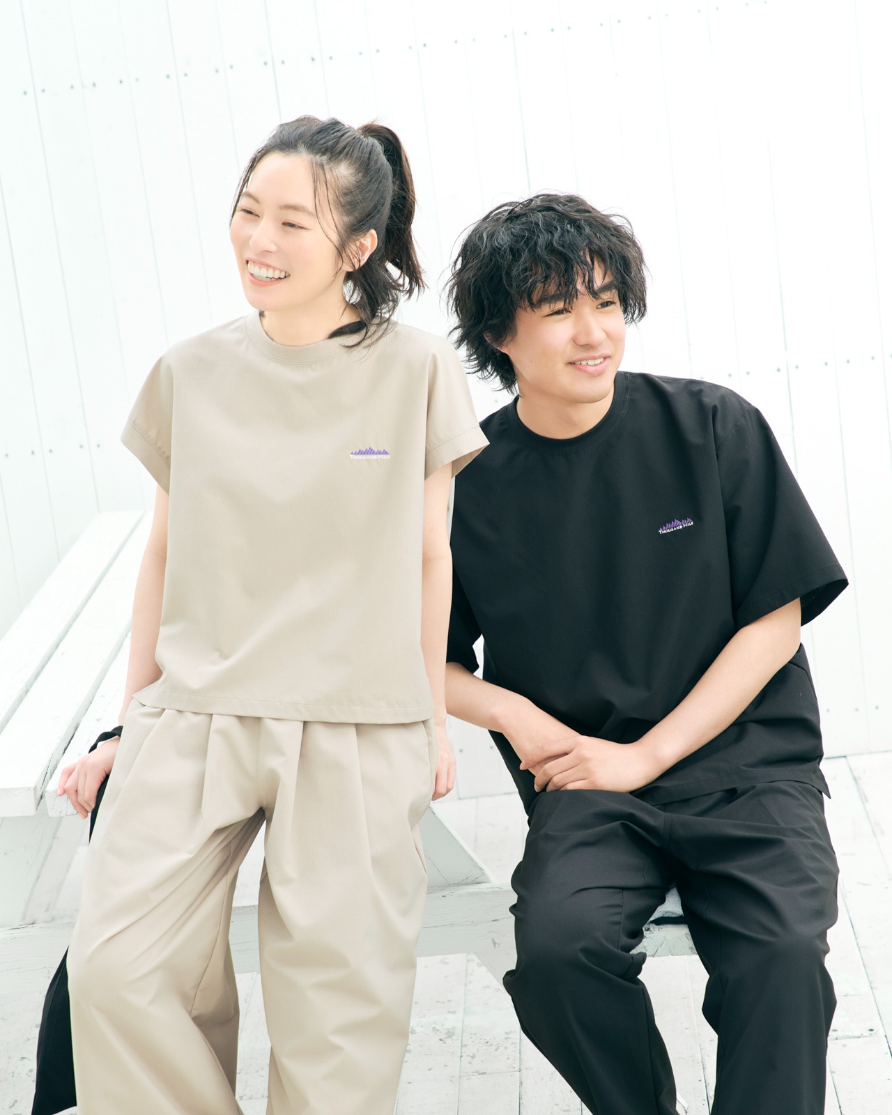 サルセーション　パンツ、トップス２枚組　パンツM. トップスL L's]FRENCH SLEEVE SHIRT & LONG PANTS SET HIGH AIR PERMEABILITY