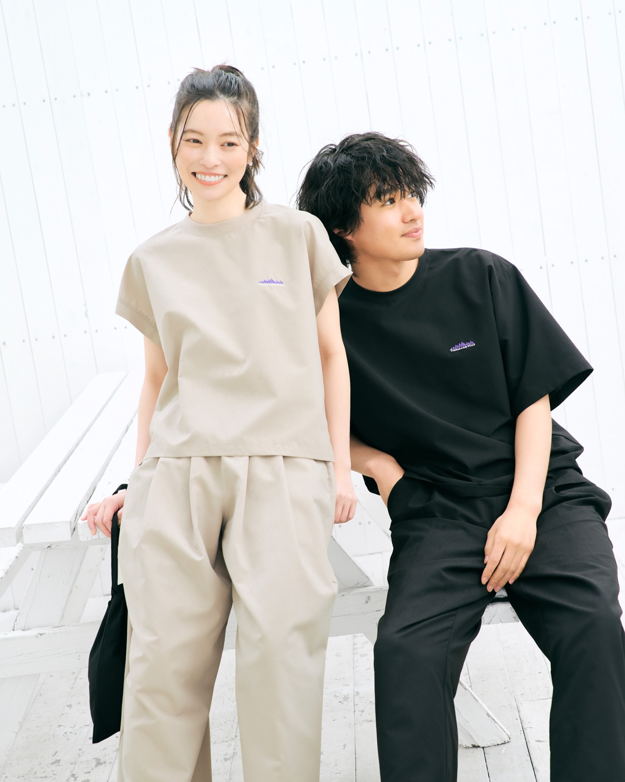 サルセーション　パンツ、トップス２枚組　パンツM. トップスL L's]FRENCH SLEEVE SHIRT & LONG PANTS SET HIGH AIR PERMEABILITY