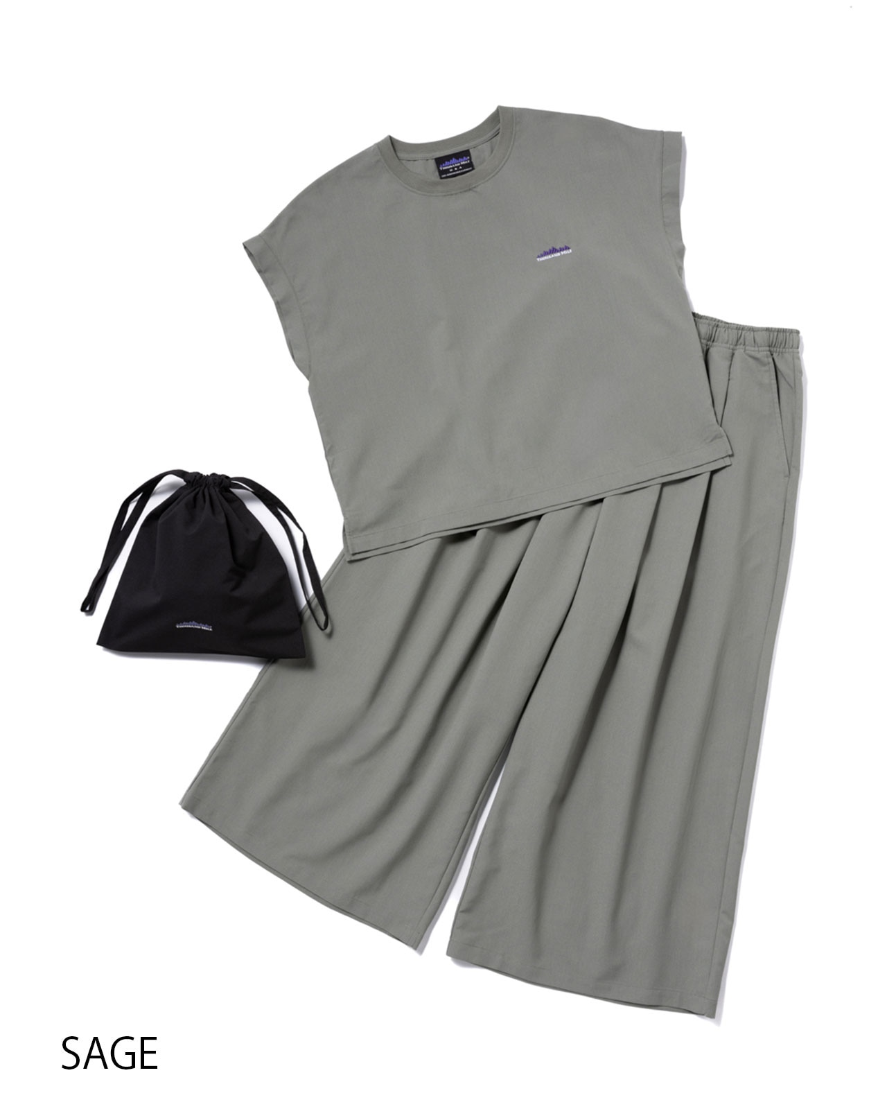 [L's]FRENCH SLEEVE SHIRT & LONG PANTS SET HIGH AIR PERMEABILITY/フレンチスリーブシャツ＆ロングパンツセット