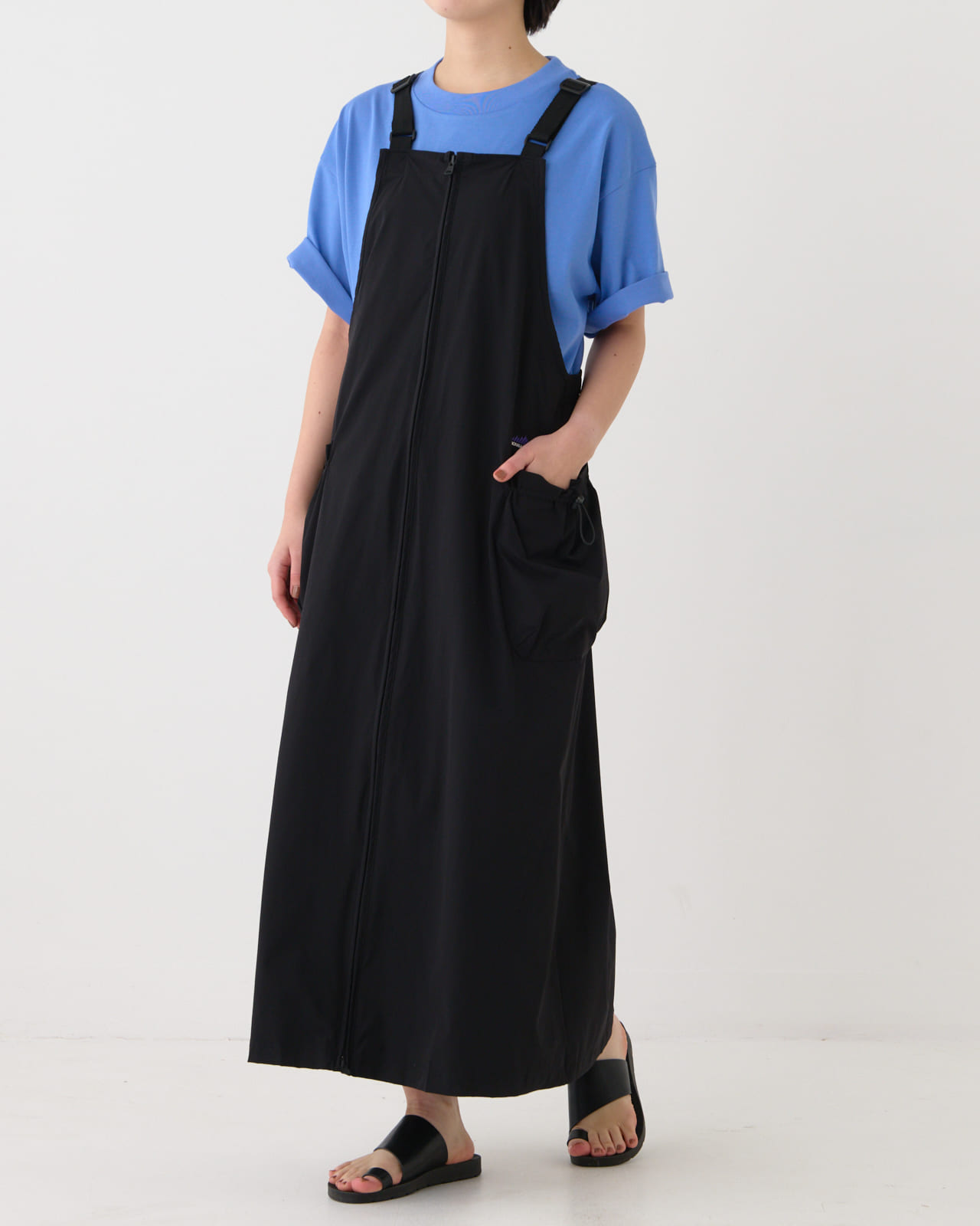 L's】FRONT ZIP SALOPETTE OP NYLON・POLYURETHANE/フロント