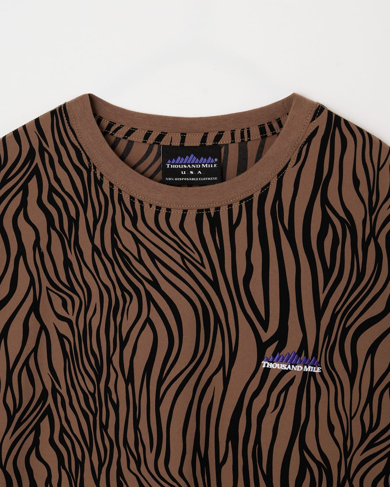 THOUSAND MILE ゼブラ柄 グレー　ショートスリーブ　ワンピース L's】SHORT SLEEVE OP ZEBRA NYLON・POLYURETHANE/ショート