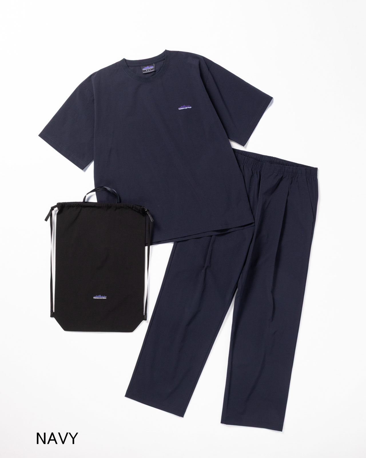 [M's]SHORT SLEEVE T-SHIRT & LONG PANTS SET NY/PU/ショートスリーブTシャツ&ロングパンツセット