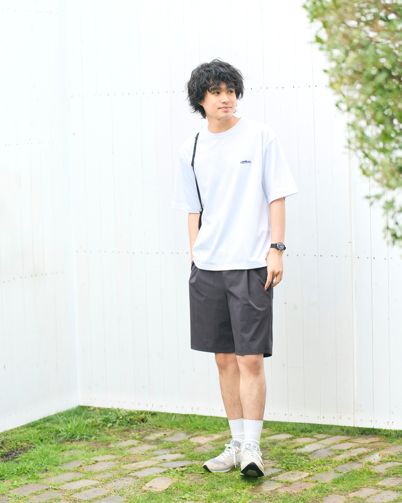 M's]SHORT SLEEVE T-SHIRT & SHORT PANTS SET T/C JERSEY + NY/PU