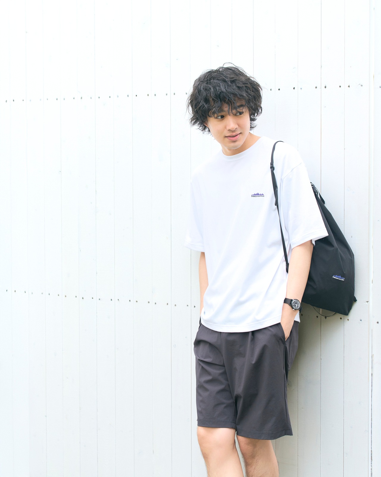 M's]SHORT SLEEVE T-SHIRT & SHORT PANTS SET T/C JERSEY + NY/PU