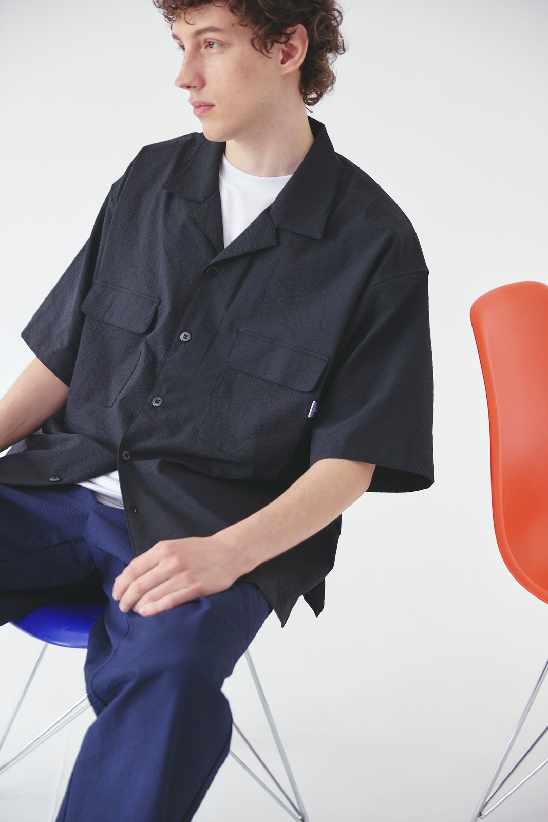 【M's】SHORT SLEEVE SHIRT SEERSUCKER/ショートスリーブシャツ　シアサッカー
