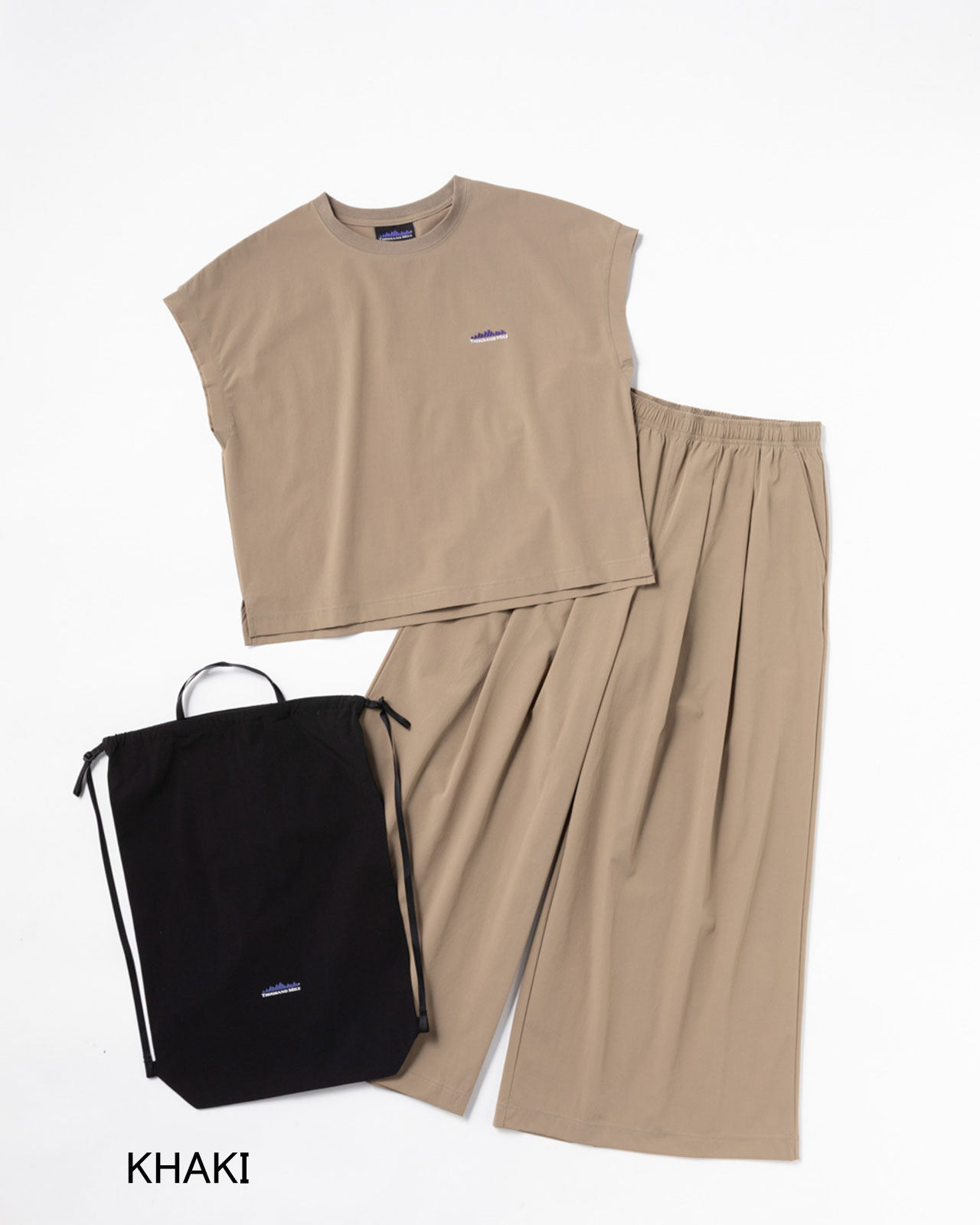 [L's]FRENCH SLEEVE SHIRT & LONG PANTS SET NY/PU/フレンチスリーブシャツ＆ロングパンツセット