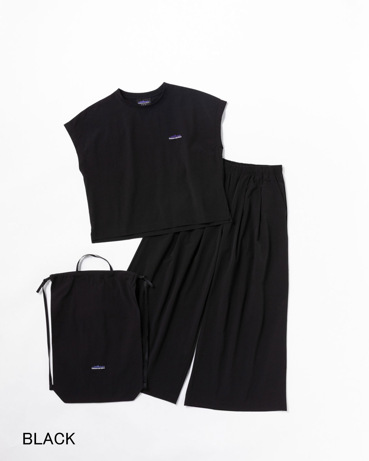 L's]FRENCH SLEEVE SHIRT & LONG PANTS SET NY/PU/フレンチスリーブ