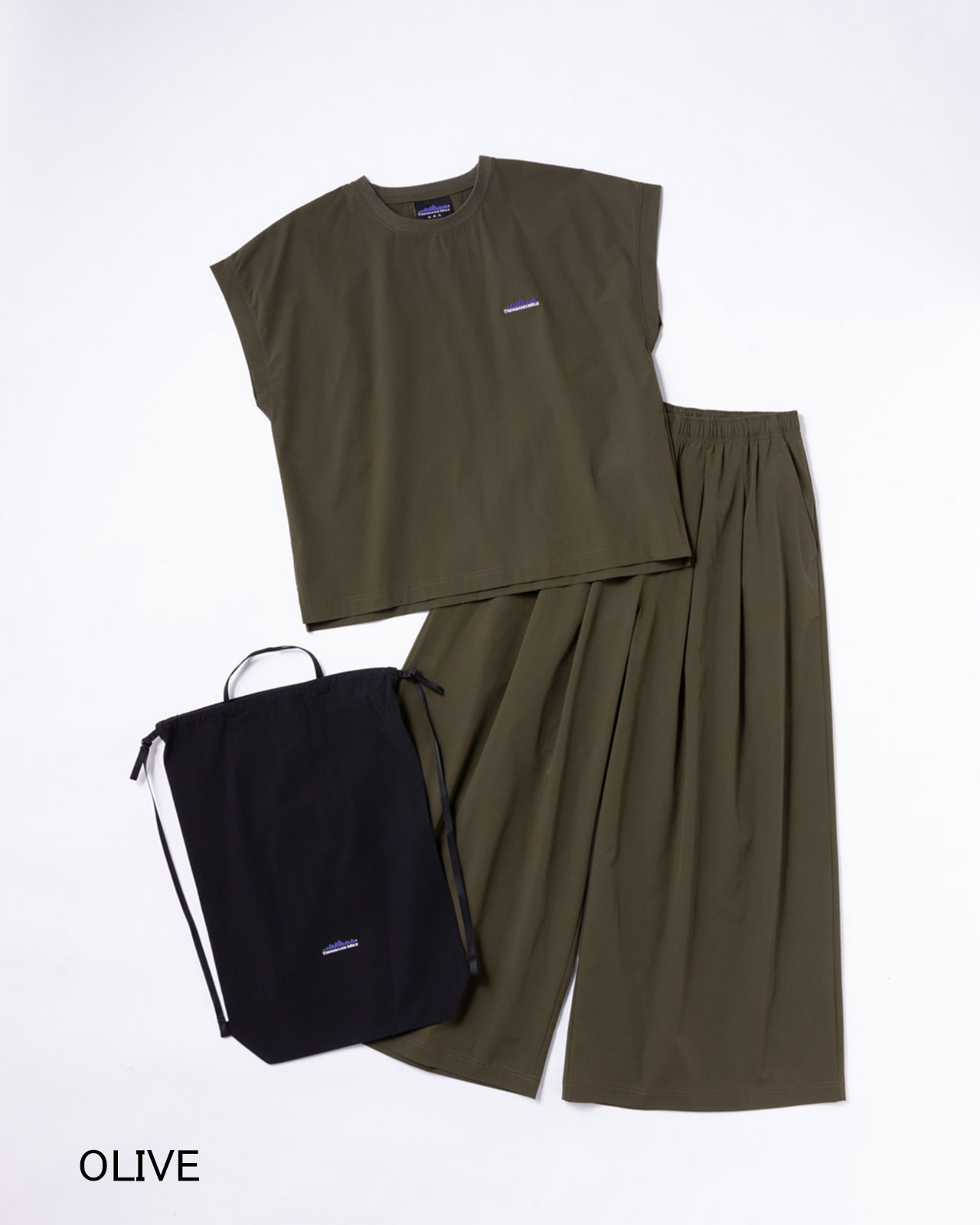 [L's]FRENCH SLEEVE SHIRT & LONG PANTS SET NY/PU/フレンチスリーブシャツ＆ロングパンツセット