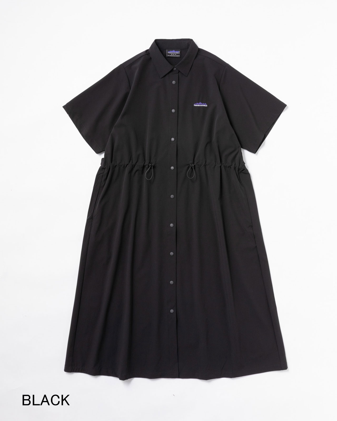 [L's]SHORT SLEEVE SNAP OP NY/PU/ショートスリーブスナップワンピース
