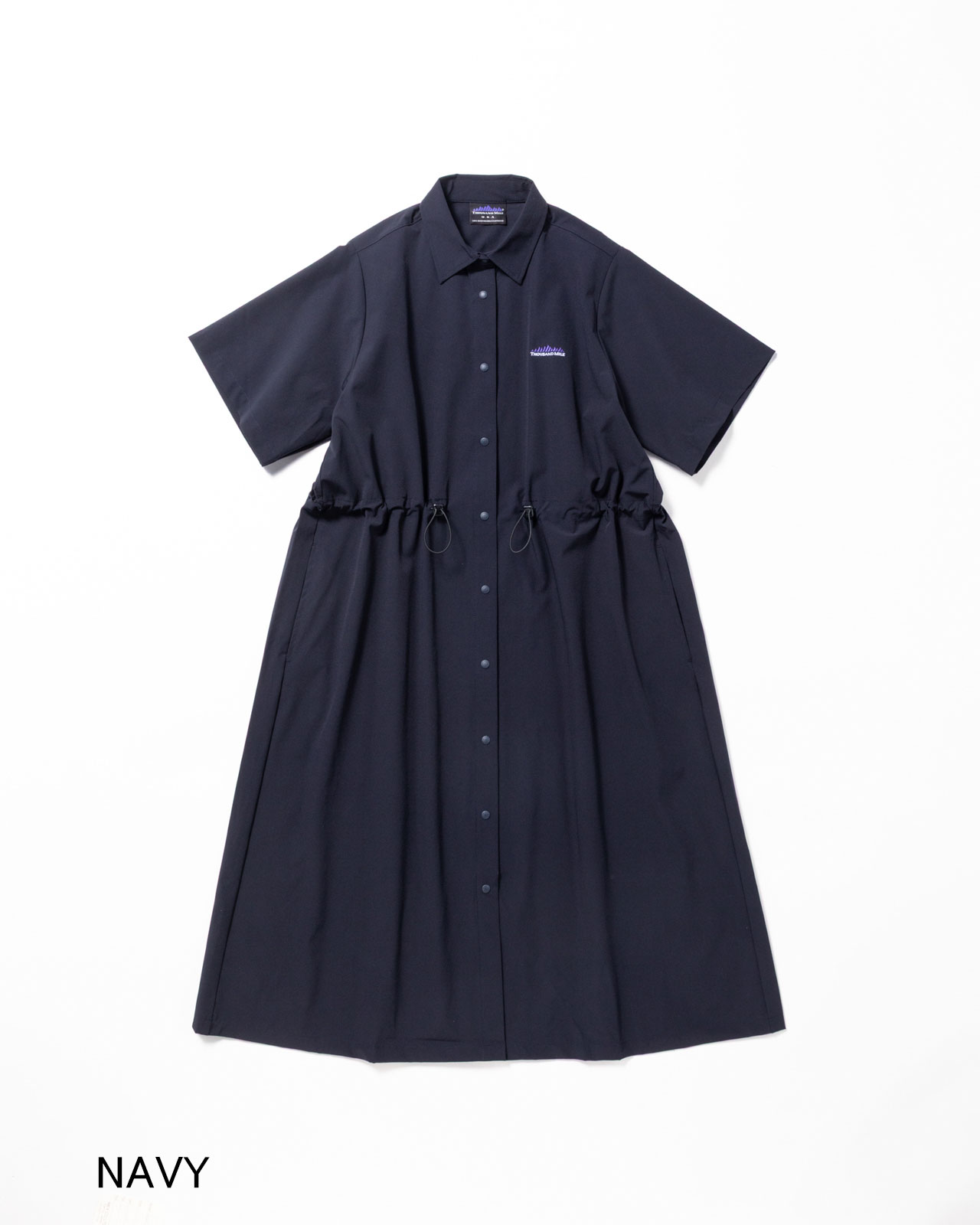 L's]SHORT SLEEVE SNAP OP NY/PU/ショートスリーブスナップワンピース
