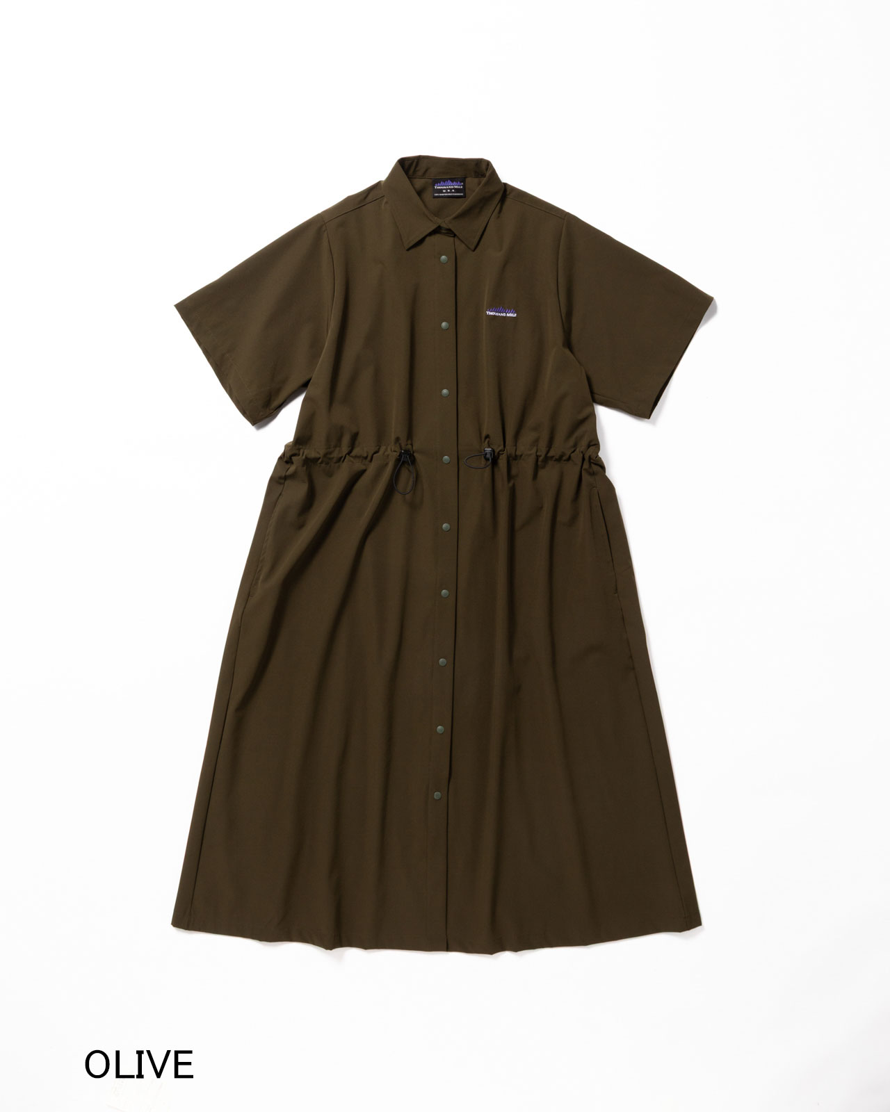 L's]SHORT SLEEVE SNAP OP NY/PU/ショートスリーブスナップワンピース