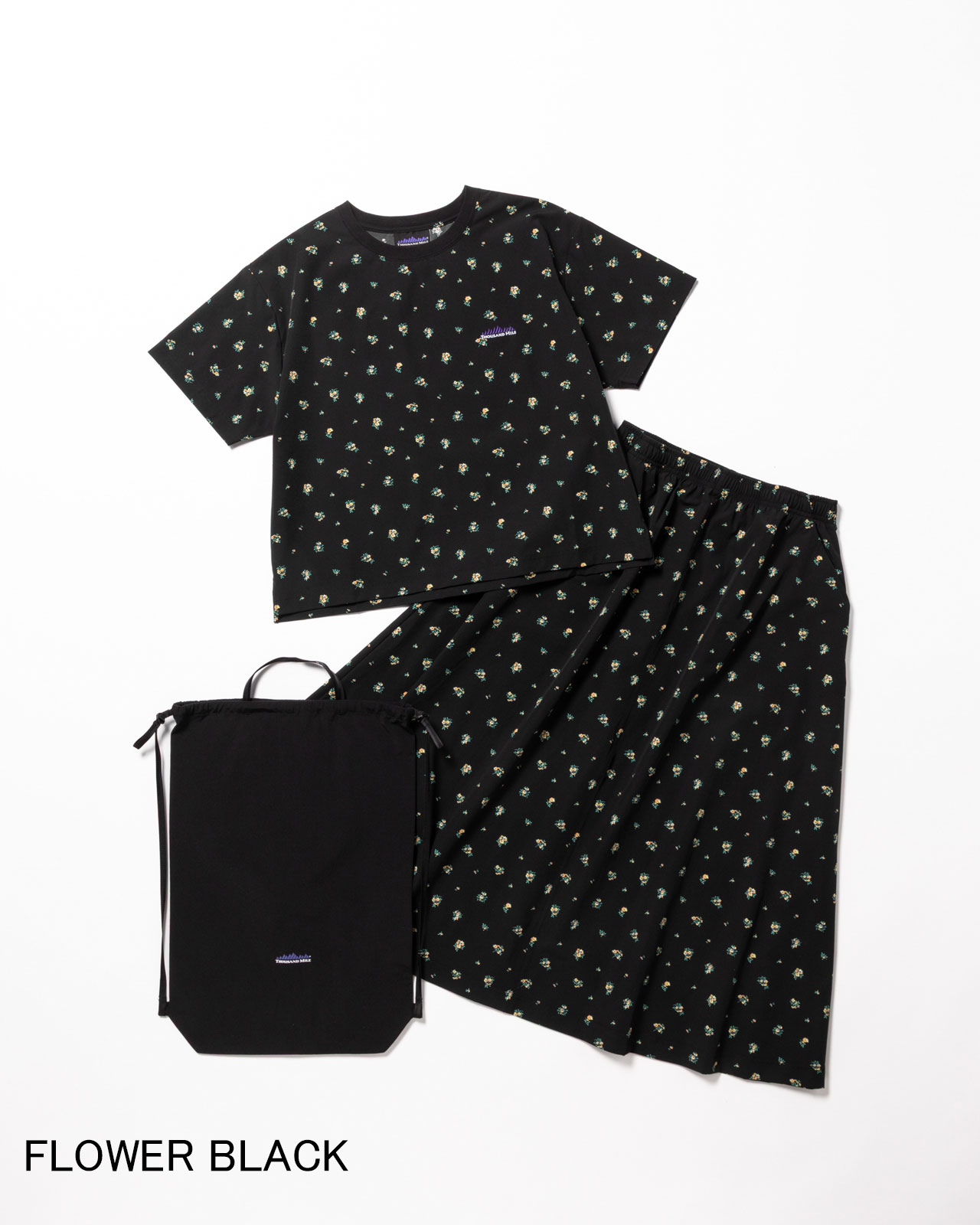 [L's]SHORT SLEEVE T-SHIRT & SKIRT SET NY/PU PRINT/ショートスリーブTシャツ＆スカートセット プリント