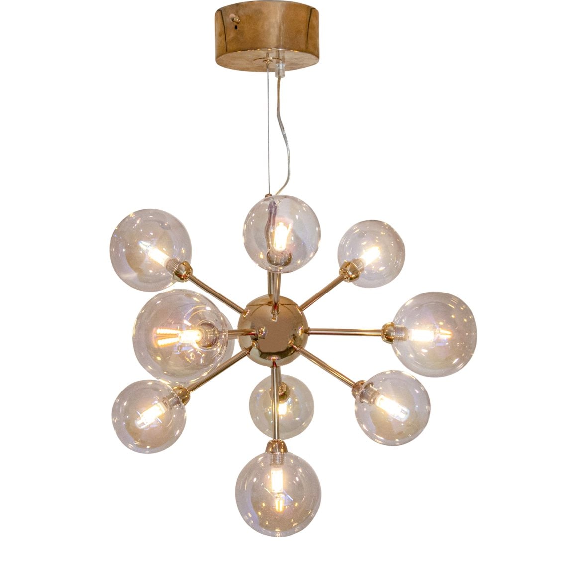 オレンジとホワイトのガラスシャンデリア(ミューラー製) オレンジと