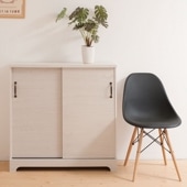 カウンター下収納　幅90　引戸 ホワイトウォッシュ 