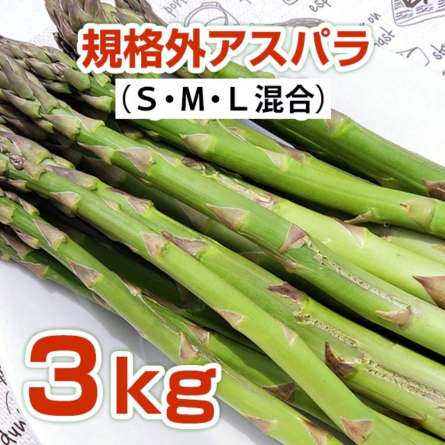 規格外アスパラ1.5kg×2箱(S・M・L混合)【送料込】 | 野菜,富良野産