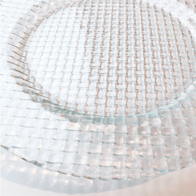 トルコ製　バスケット柄ガラスプレート　27ｃｍ