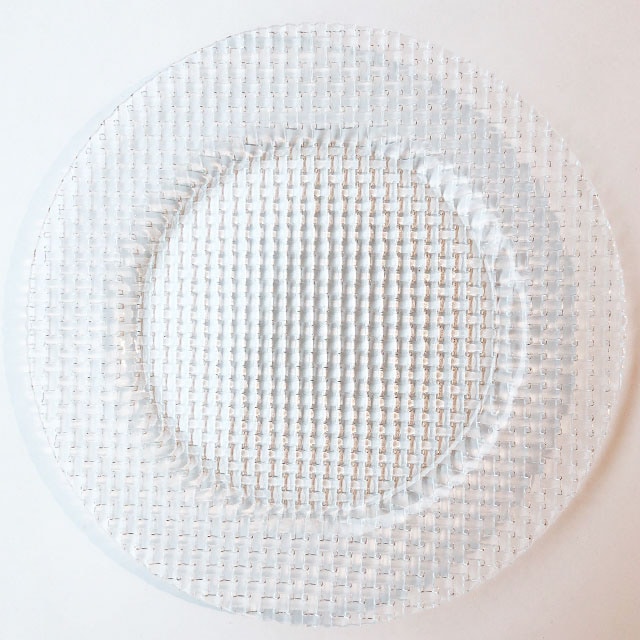 トルコ製　バスケット柄ガラスプレート　27ｃｍ