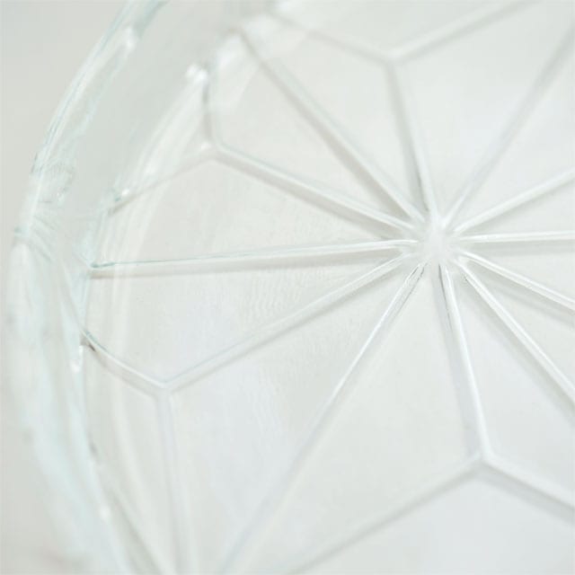 麻の葉模様　ガラスプレート　24ｃｍ