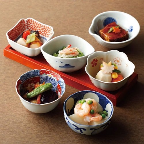 有田焼　幸楽作　染錦小紋絵小鉢揃 有田焼 幸楽作 染錦小紋絵小鉢揃