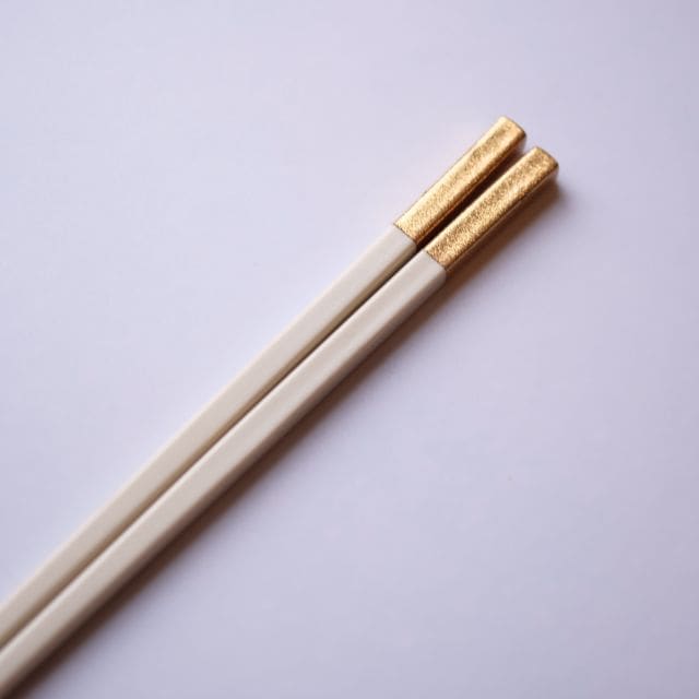和洋中先丸箸 ２５cm　白/金