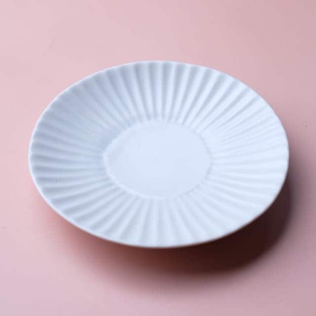 波佐見焼 　白マット　しのぎ　小皿