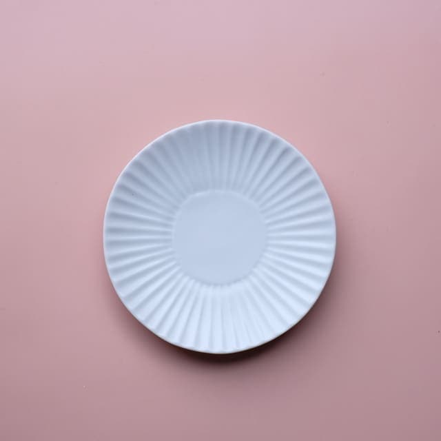 波佐見焼 　白マット　しのぎ　小皿