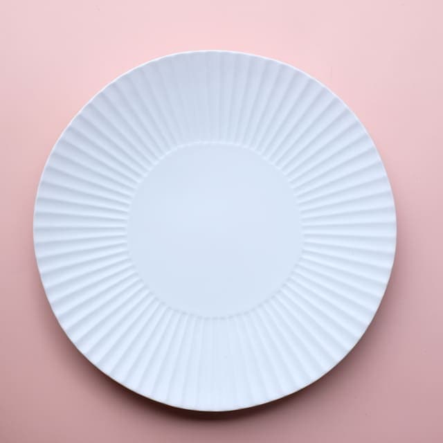 波佐見焼　白マット　しのぎ　中皿