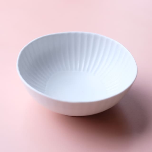 波佐見焼　白マット　しのぎ　小付
