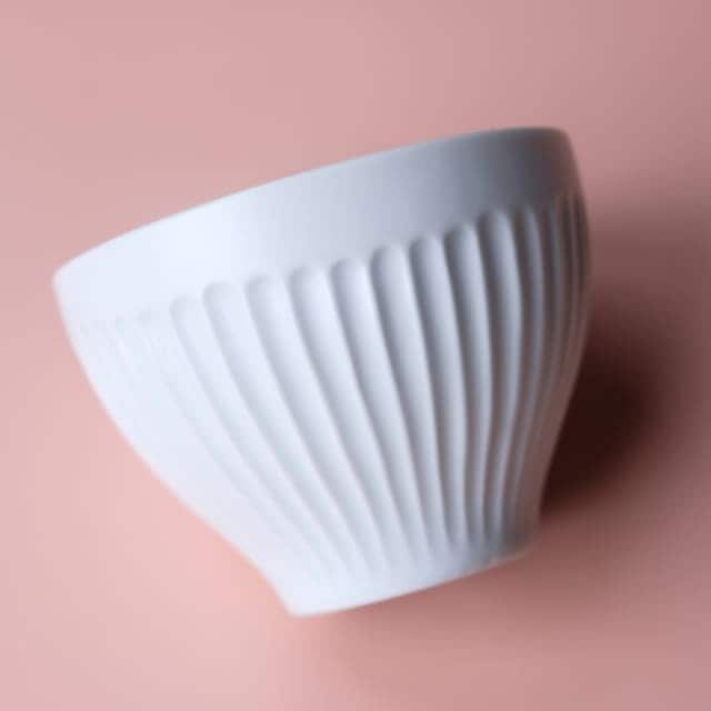 波佐見焼　白マット　しのぎ　煎茶碗