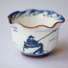 波佐見焼　林九郎窯　豆皿　山水　11センチ　fourgrace 波佐見焼 林九郎窯 豆皿 山水 11センチ fourgrace - 皿