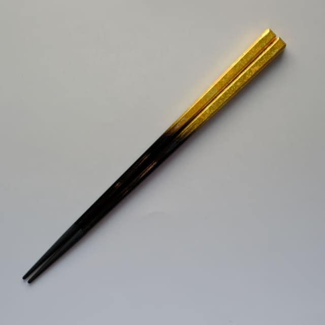 22.6cm　面取角箸　二色金箔