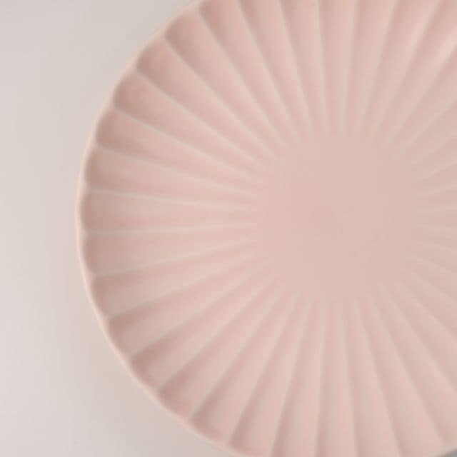 桜色　菊型　丸皿　16.5ｃｍ　桜色　