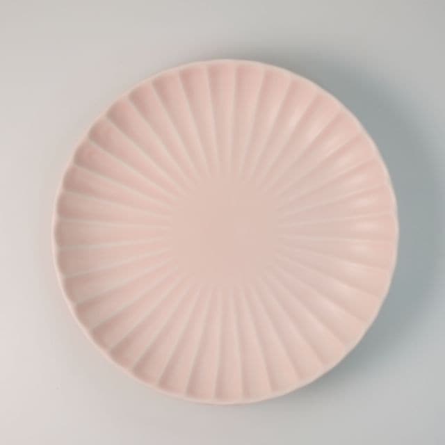 桜色　菊型　丸皿　16.5ｃｍ　桜色　