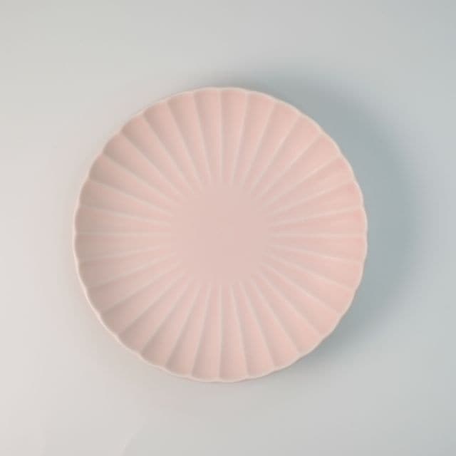 桜色　菊型　丸皿　14.5ｃｍ　桜色　