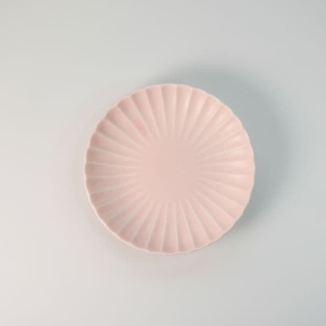 桜色　菊型　丸皿　12.5ｃｍ　桜色　