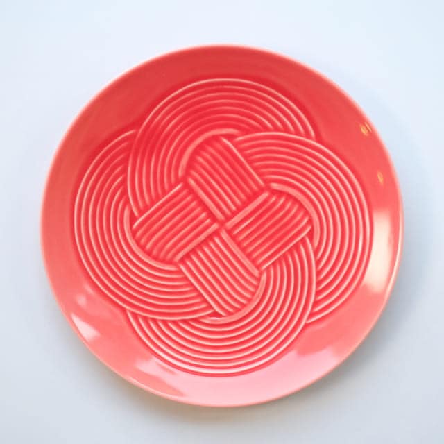 結 19ｃｍ　中皿 赤