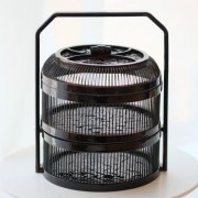 竹製 二段式 菓子器 黒 二段 天然竹料理箱 ｜ 四季折々のおしゃれな和食器通販サイト