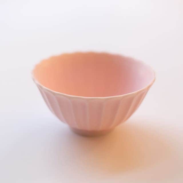 菊型　10.5ｃｍ　ボウル　桜色