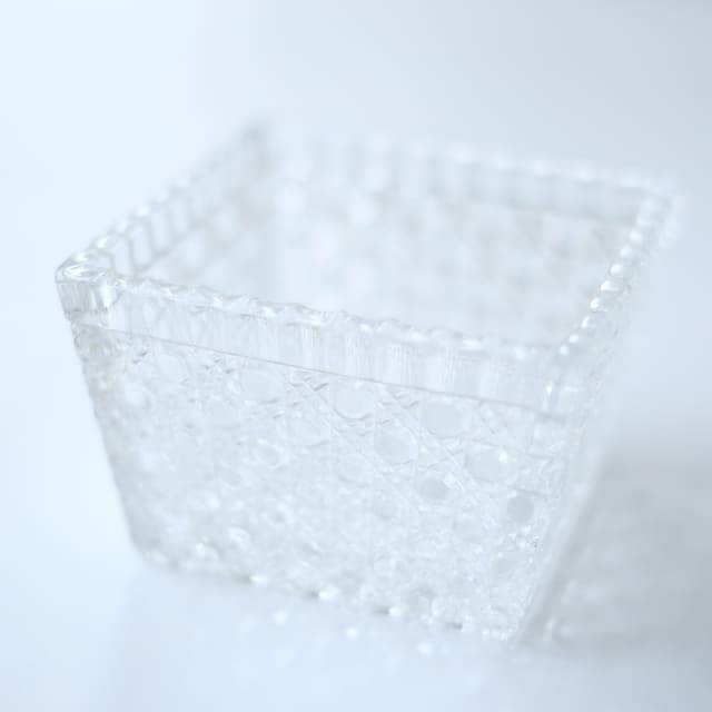 大正ガラス　円形台四方食籠　20cm　大正期 大正ガラス 形台四方食籠 20cm 大正期