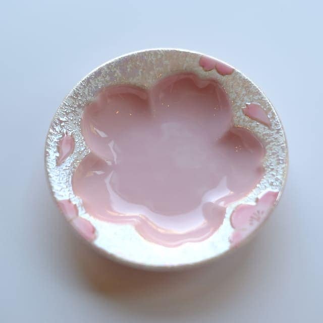 有田焼　虹彩桜　煎茶碗・小皿