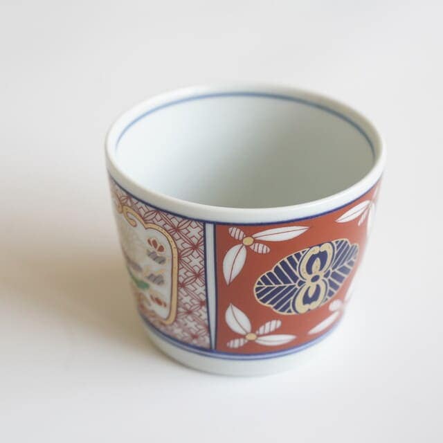 波佐見焼　地紋割花紋　そば猪口