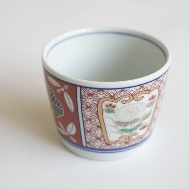 波佐見焼　地紋割花紋　そば猪口