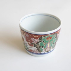 波佐見焼 赤濃草花紋 そば猪口 ｜ 四季折々の和食器・洋食器の通販