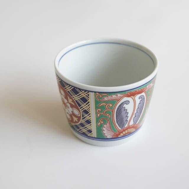 波佐見焼　ルリ金花地紋　そば猪口