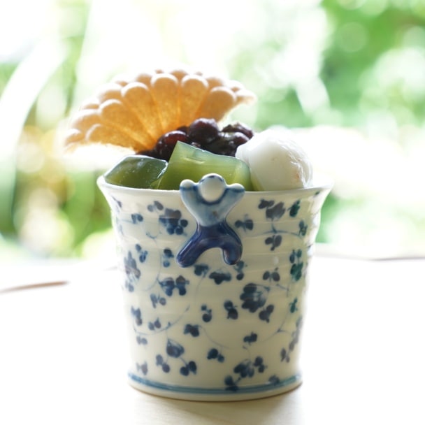 波佐見焼　藍唐草　一閑人煎茶・そば猪口